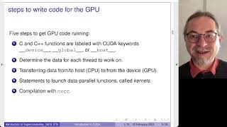 Introduction to CUDA, the Compute Unified Device Architecture Programming Model for NVIDIA GPUs.
