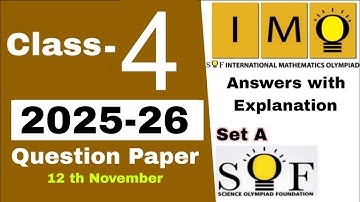 Class 4 IMO 2025-26 Question Paper / International Mathematics Olympiad Question 2025-26 grade 4 