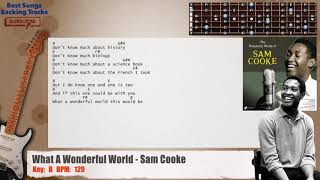 Video thumbnail of "🎸 What A Wonderful World - Sam Cooke Guitar Backing Track with chords and lyrics"