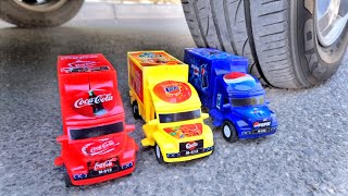 EXPERIMENT: CAR vs COLORFUL CRUNCHY TOYS - Crushing Crunchy & Soft things with car - Satisfying ASMR