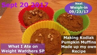 I tried making up my own muffin recipe with the kodiak mix pumpkin
flax and we love it! will add below for you in case would like to try
it ...