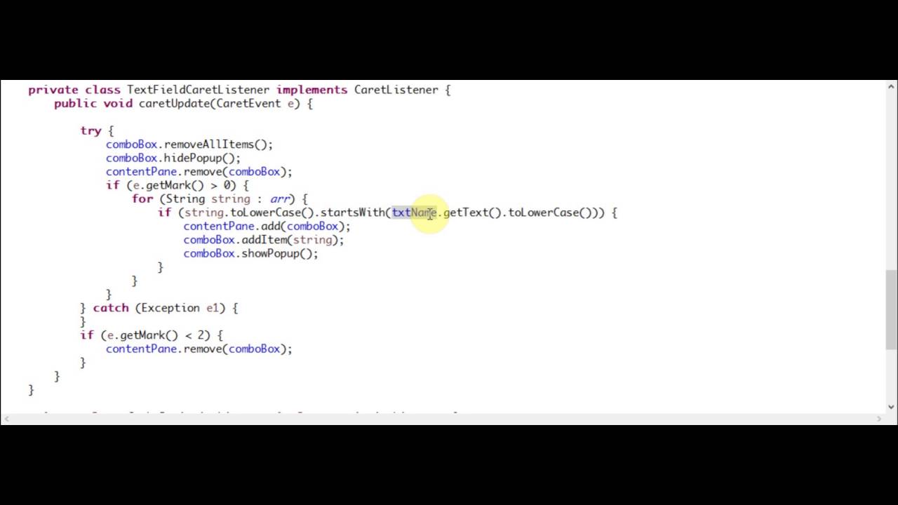 Auto Complition TextField Java YouTube