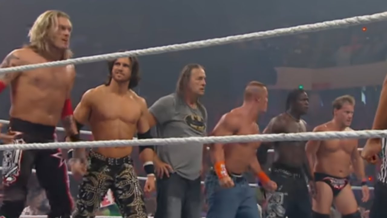 John Cena \u0026 Bret Hart vs. Edge \u0026 Chris Jericho - Lumberjack Match: Raw, August 9, 2010