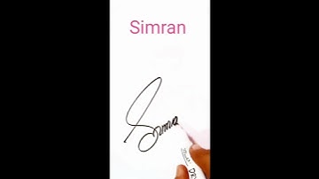 Simran name signature calligraphy