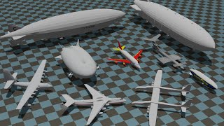 Large Aircraft Size Comparison 3D