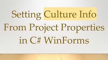 Setting Culture Info From Project Properties in C#  WinForms