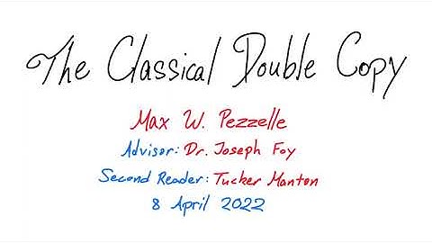 Max Pezzelle  - The Classical Double Copy