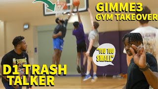 D1 COLLEGE HOOPER CHALLENGES GIMME3 & IT GOT SCARY | MIC'D UP 5V5 BASKETBALL