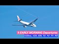 Plane Spotting Early Morning Departures: 9 Airplane Departures in 5 Minutes