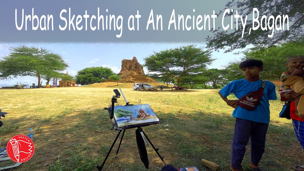 Urban Sketching at An Ancient City | KyaukMyetMaw Pagoda ,Bagan | World Heritage Site| Travel Sketch