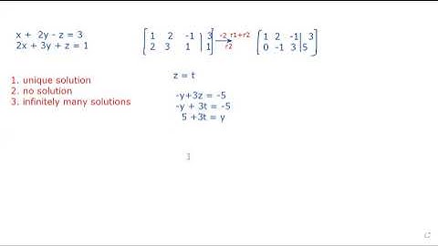Introducing Free Variables to solve a matrix