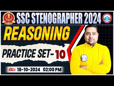 SSC Stenographer 2024 | SSC Stenographer Reasoning Practice Set 10 | Reasoning By Shobhit Sir