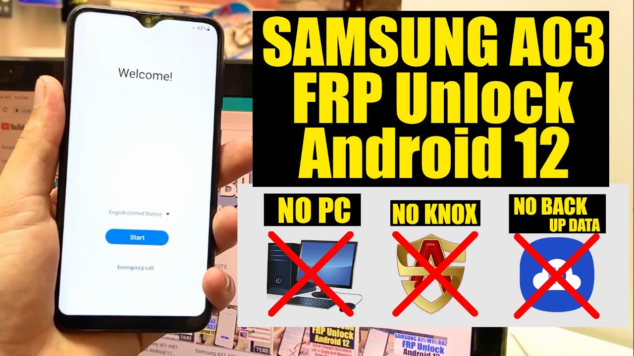 Samsung Galaxy A03 FRP Bypass Android 12 Without pc | Samsung SM-A035F