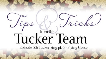 Tuckerizing - Flying Geese - Tips & Tricks from the Tucker Team
