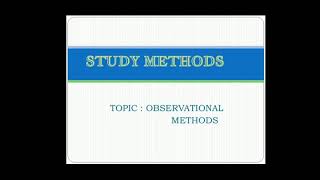 Observational method & it's types