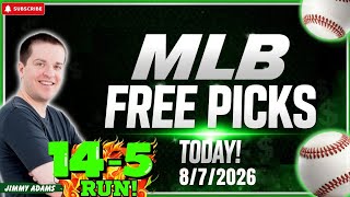 MLB Picks and Predictions Today! Baseball Best Bets and Free Picks Friday 8/7/2026