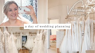 Trying On My Wedding Dress | bridal hairstyles, bridesmaid dresses, wedding planning |VLOGMAS day 16