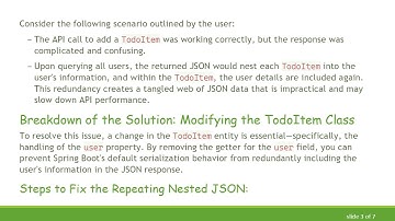 Resolving Spring Boot API Response Issues: Fixing Repeating Nested JSON