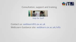 Weblearn New For Staff
