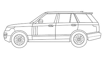 How to draw Range Rover Car on computer using Ms Paint | Car Drawing Tutorial.