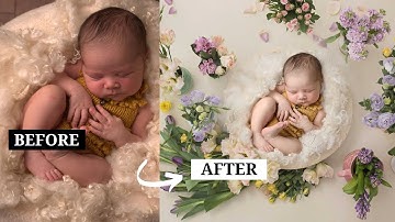 How to Add a Newborn to a Light-Colored Digital Backdrop 👶🖼️ | Photoshop Composite Tutorial