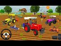 4 TRACTOR, JOHN DEERE, PREAT, MAHINDRA, HINDUSTAN, FROM FARMING 🌾🌿3D GAM VIDEOPLAY#gaming