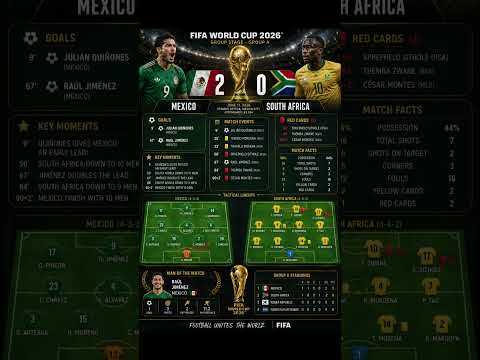 MEXICO: 2 - SOUTH AFRICA: 0   #football #worldcup #mexico  #southafrica
