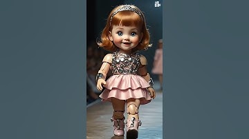 Baby robot girl on the catwalk,future fashion show.Ai Testing-pixverse.ai  #shorts
