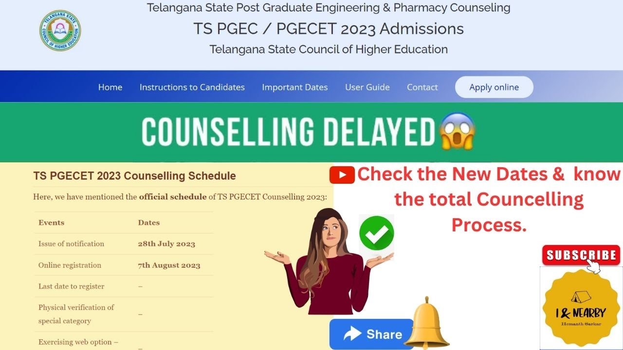 New Counseling Dates & Procedures for TS PGECET 2023 announced Check ...