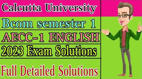 AECC 1 ENGLISH solutions 2023 | bcom semester 1 | communicative English | Calcutta University