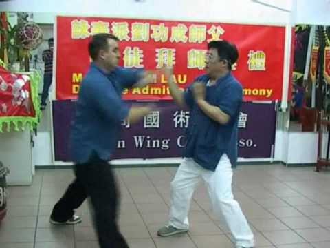 Sifu Chris Thompson practising double Chi Sau with...