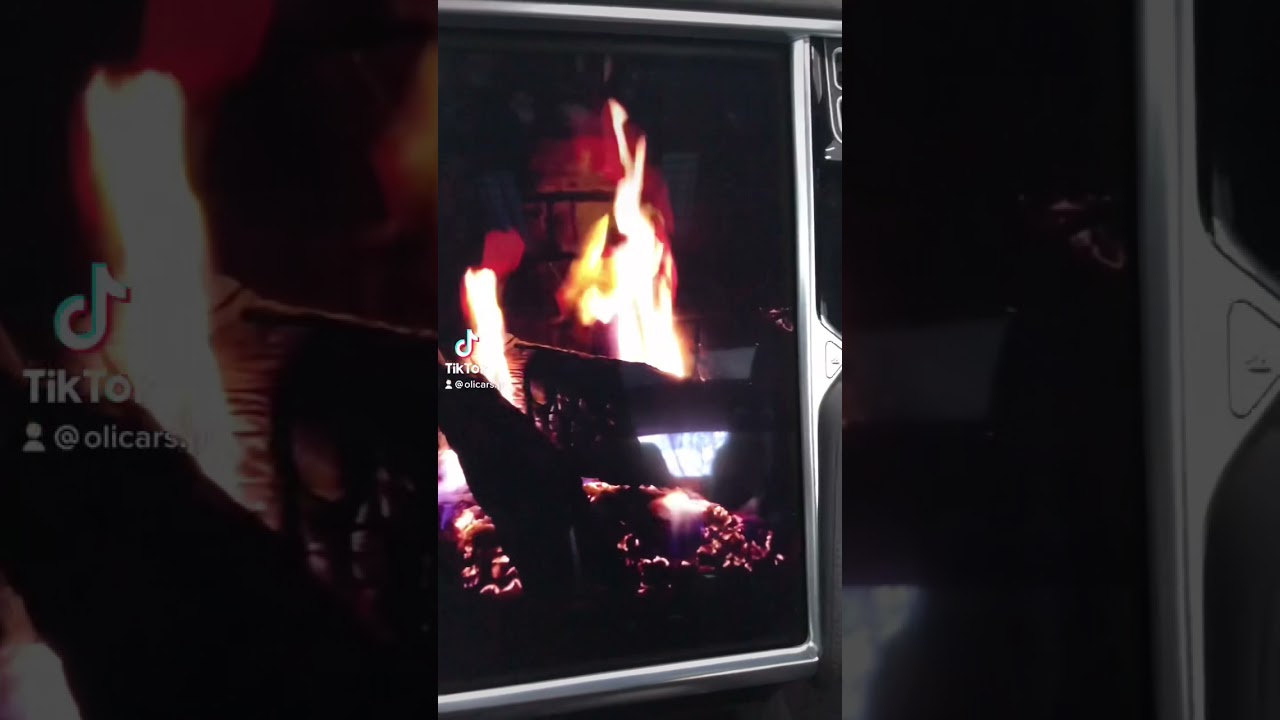 cold outside, warm inside - Tesla model S Fireplace