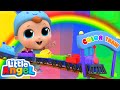 Baby johns colors train song on the rainbow road  best cars  trucks for kids