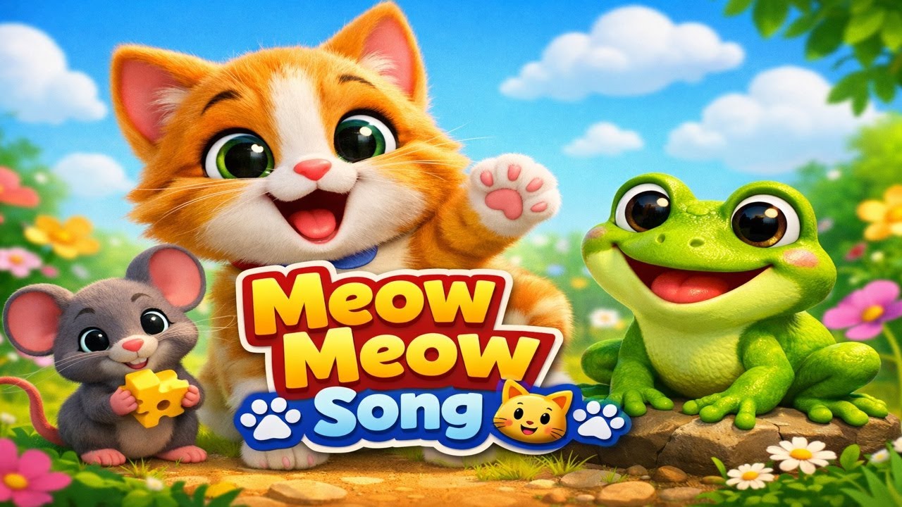 Meow Meow Song 🐱 | Cat, Rat & Frog Rhyme | Fun Kids Songs | Nursery Rhymes | Tiny Tales Kids TV