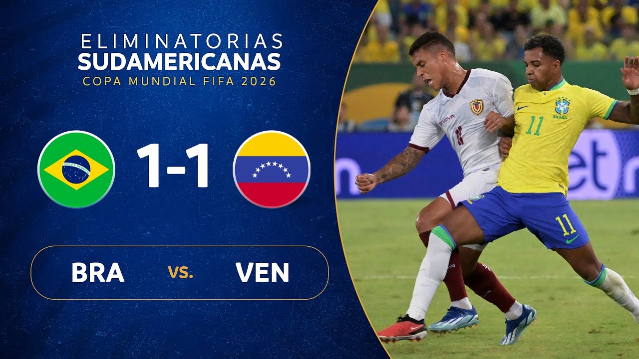 Brasil vs. Venezuela empatan a 1 en eliminatoria rumbo al Mundial