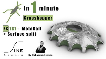 Grasshopper in 1 minute - EX 181 - MetaBall + Surface split