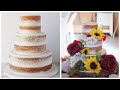 Semi naked cake tutorial - fill, stack, & frost a tiered cake
