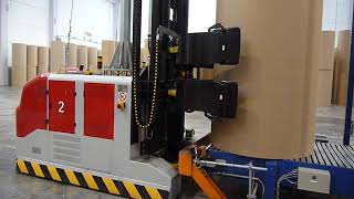 Cascade Paper Roll Clamp on AGV
