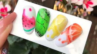 Owoce Na Paznokciach Malowane Krok Po Kroku| Cytryna, Kiwi, Liczi | Nails art by Wiks