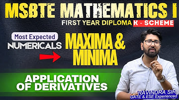 Applications of Derivative IMP QUESTIONS | Basic Mathematics | FY Diploma in Engineering | MSBTE