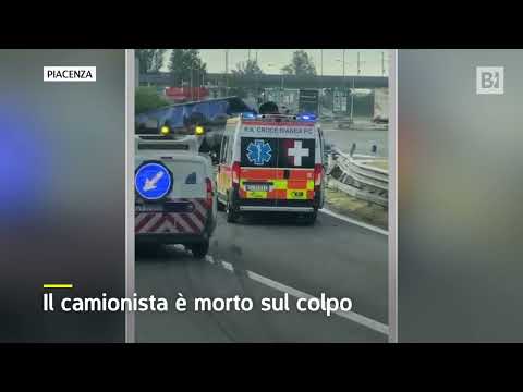 Piacenza, camion con acido travolge un’auto sulla A21: un morto e sette intossicati