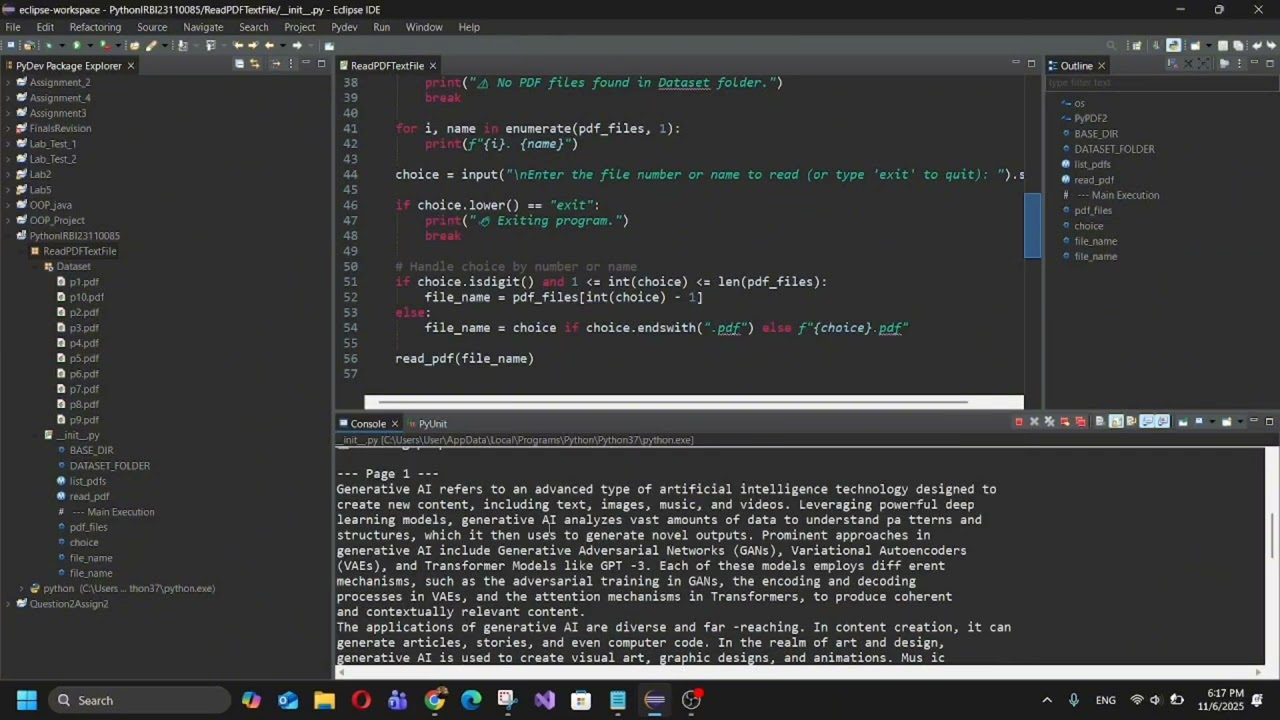 Khuhan A/L S Magendran || BI23110085 || Python Program : Read PDF Format File || KD04303 || IR