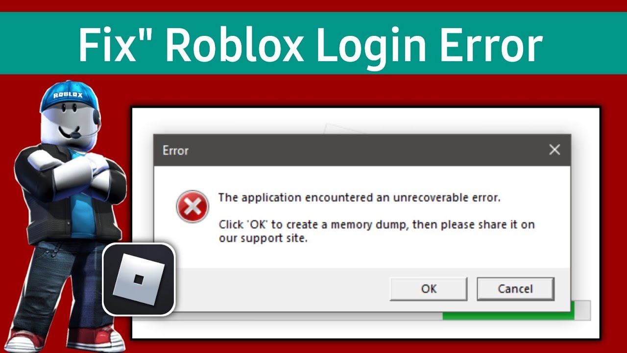 Фото ошибки роблокс. Ошибка РОБЛОКС. The application encountered an unrecoverable Error Roblox. Error 1 Roblox. Ошибка 1001 РОБЛОКС.