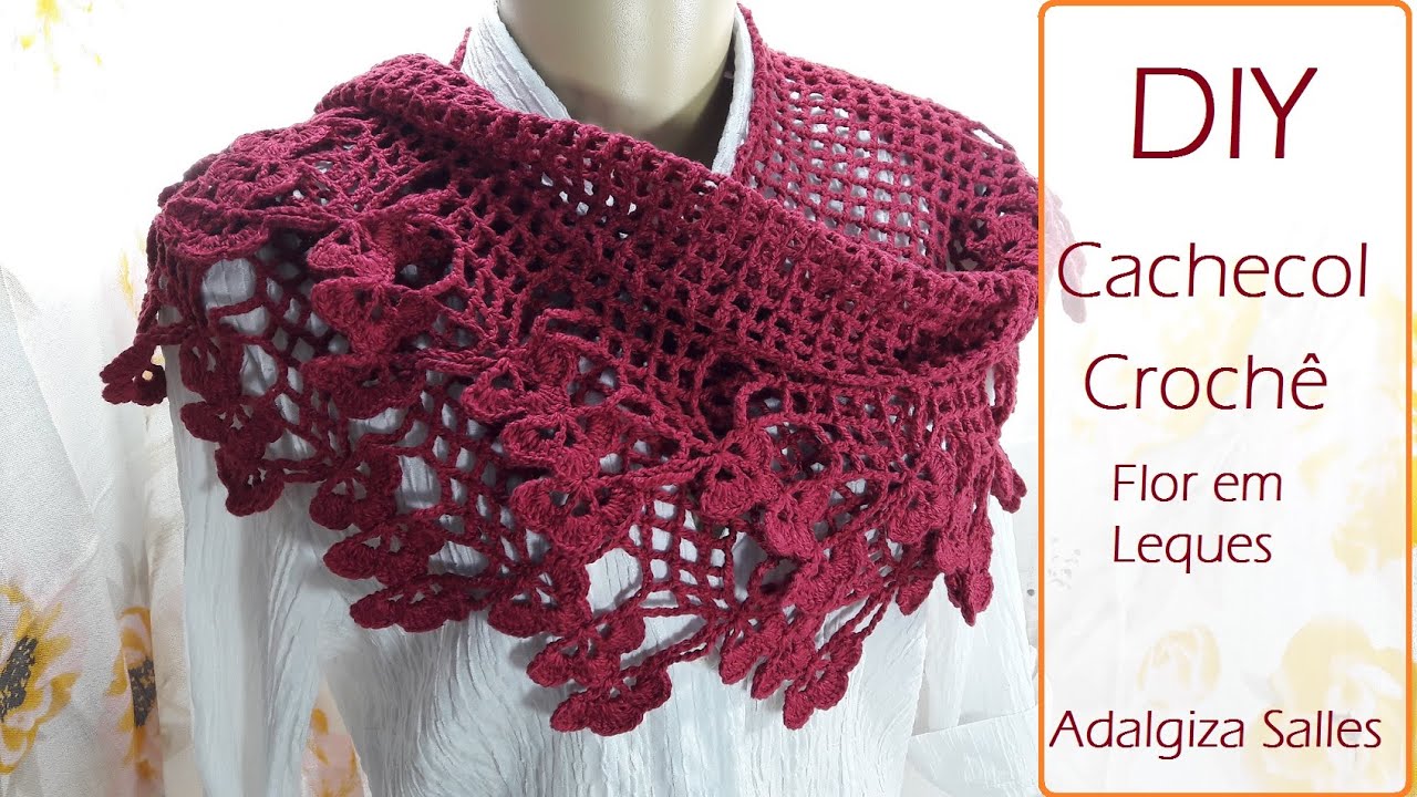 🧣 Como fazer Cachecol em crochê passo a passo completo super fácil  em estilo francês #artesanato