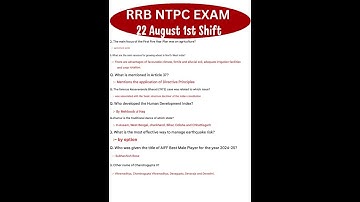 RRB NTPC Exam Analysis 2025 | RRB NTPC 22 August 1st Shift Question Paper | Today RRB NTPC EXAM
