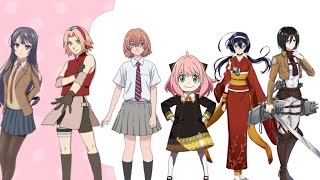 Anime Waifu Edit | Mai, Sakura, Hinata, Anya, Kyōka, Mikasa | Anime Edit | Anime Mix