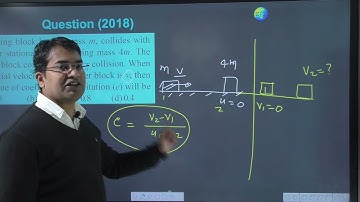 A moving block having mass m collides with another stationary block having mass 4m. The lighter