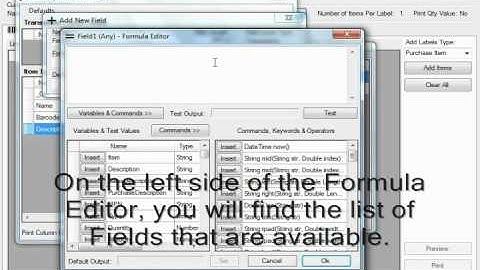 SmartScan Label Link,  Add New Field
