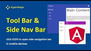 Angular Toolbar | Toolbar and Buttons in Angular | Angular SideNavbar | Angular Toolbar & Sidenavbar