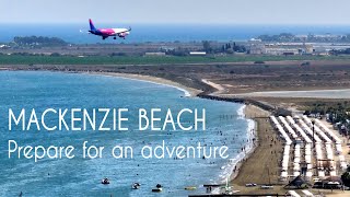Mackenzie Beach Larnaca  •  Planes land over your head  •  Drone Video